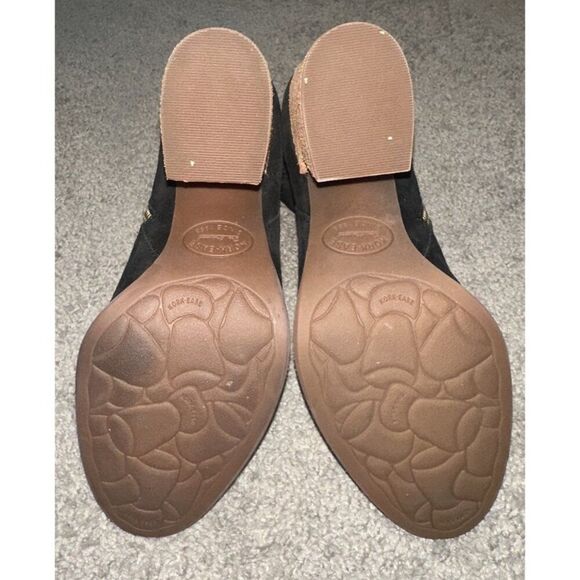 Kork Ease Petra Suede Ankle Boots Bootie Size 7 Black Cushion Wedge Heel  Boho - Picture 6 of 8